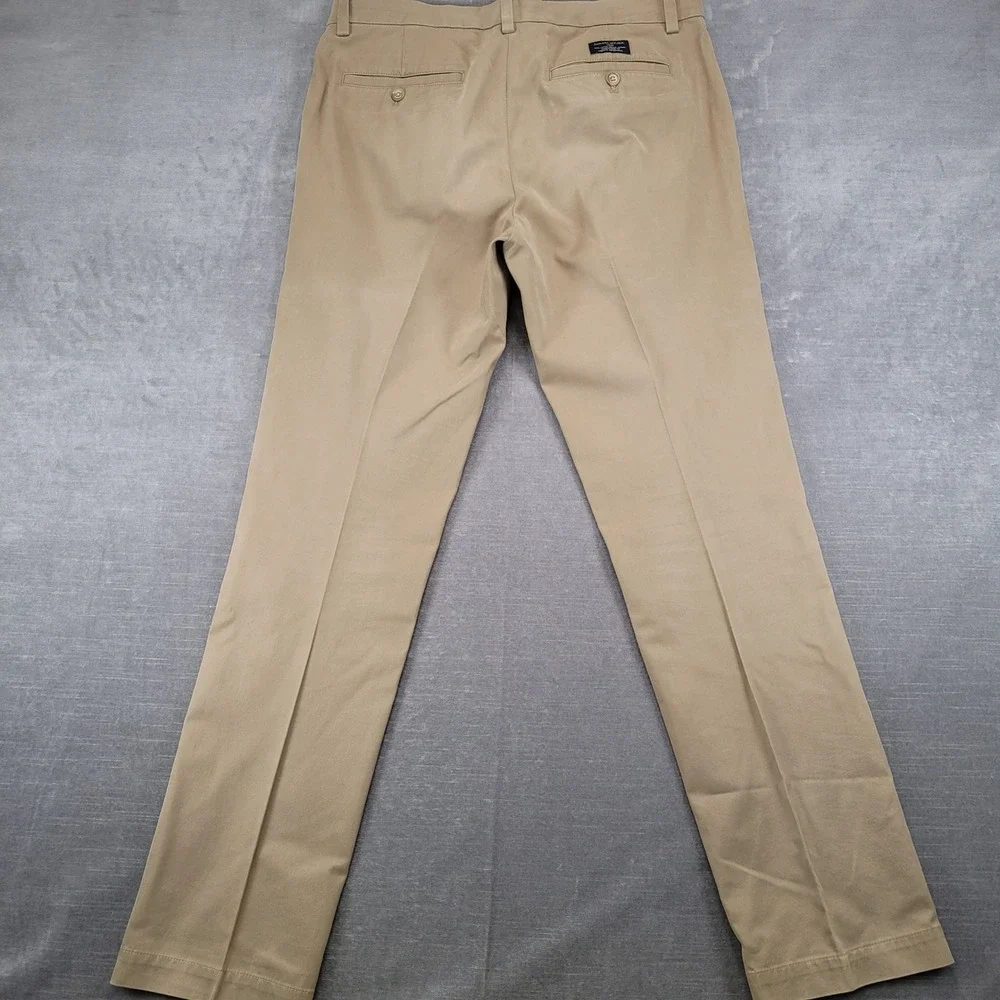 Banana Republic Aiden Chino Pants Mens Actual Sz 32x32 Khaki Tan Slim Fit Cotton
